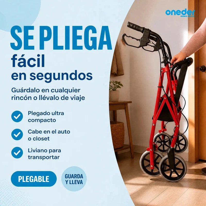ANDADOR 3004D BURRITO 4 RUEDAS PLEGABLE CON ASIENTO Y BOLSO - 10
