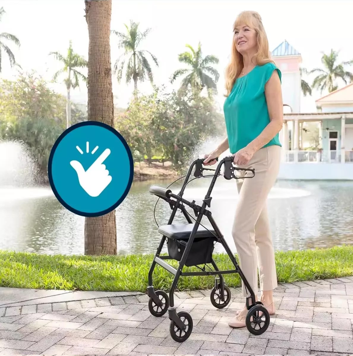 ANDADOR 4002A BURRITO 4 RUEDAS PLEGABLE CON ASIENTO Y BOLSO - 4