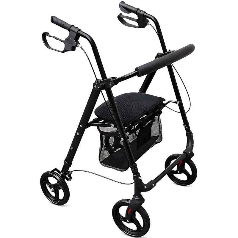 ANDADOR 1004D 4 RUEDAS CON ASIENTO Y CANASTO ALUMINIO LIVIANO - 1