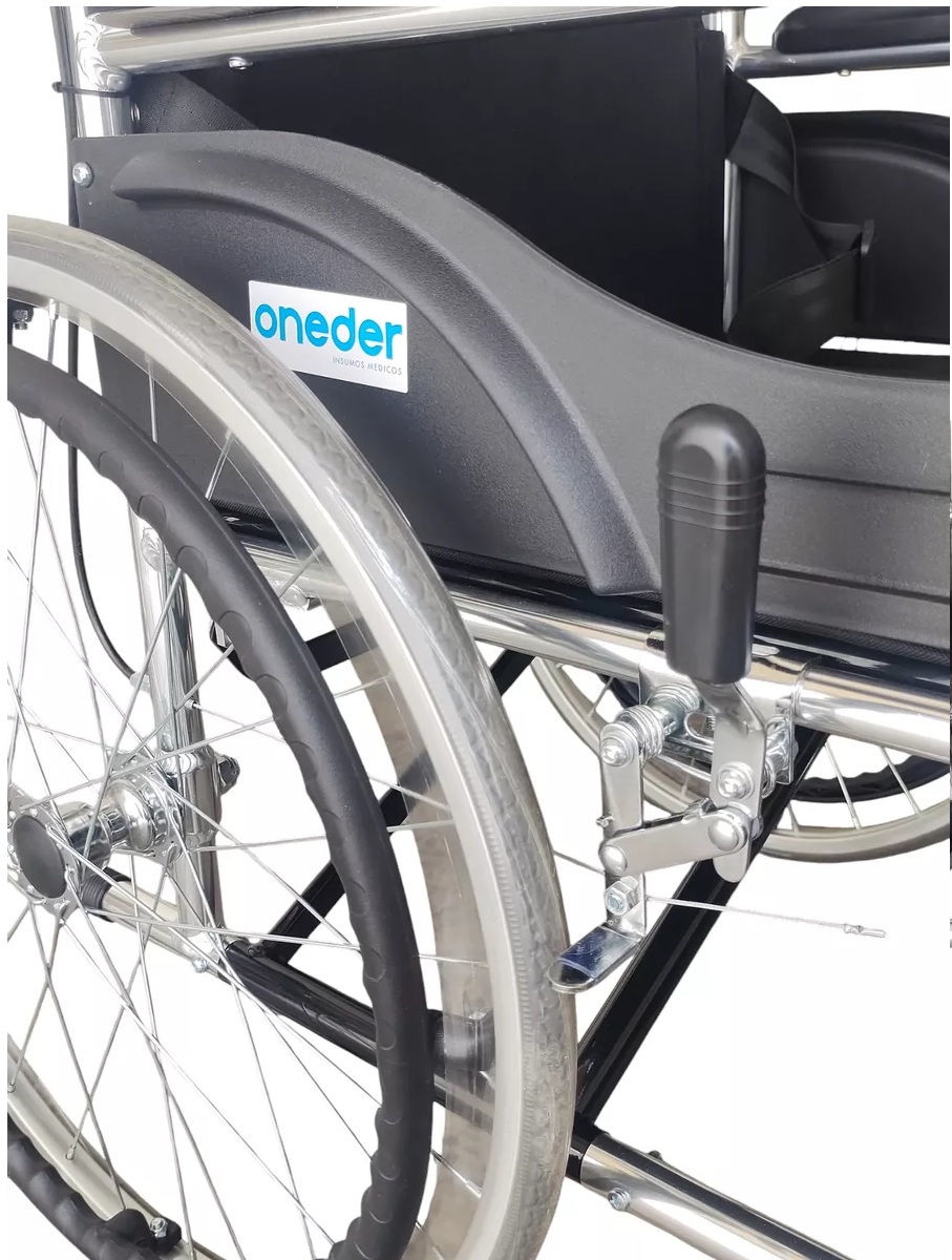 SILLA DE RUEDAS ALUMINIO LIVIANA PLEGABLE DOBLE FRENO ONEDER - 3