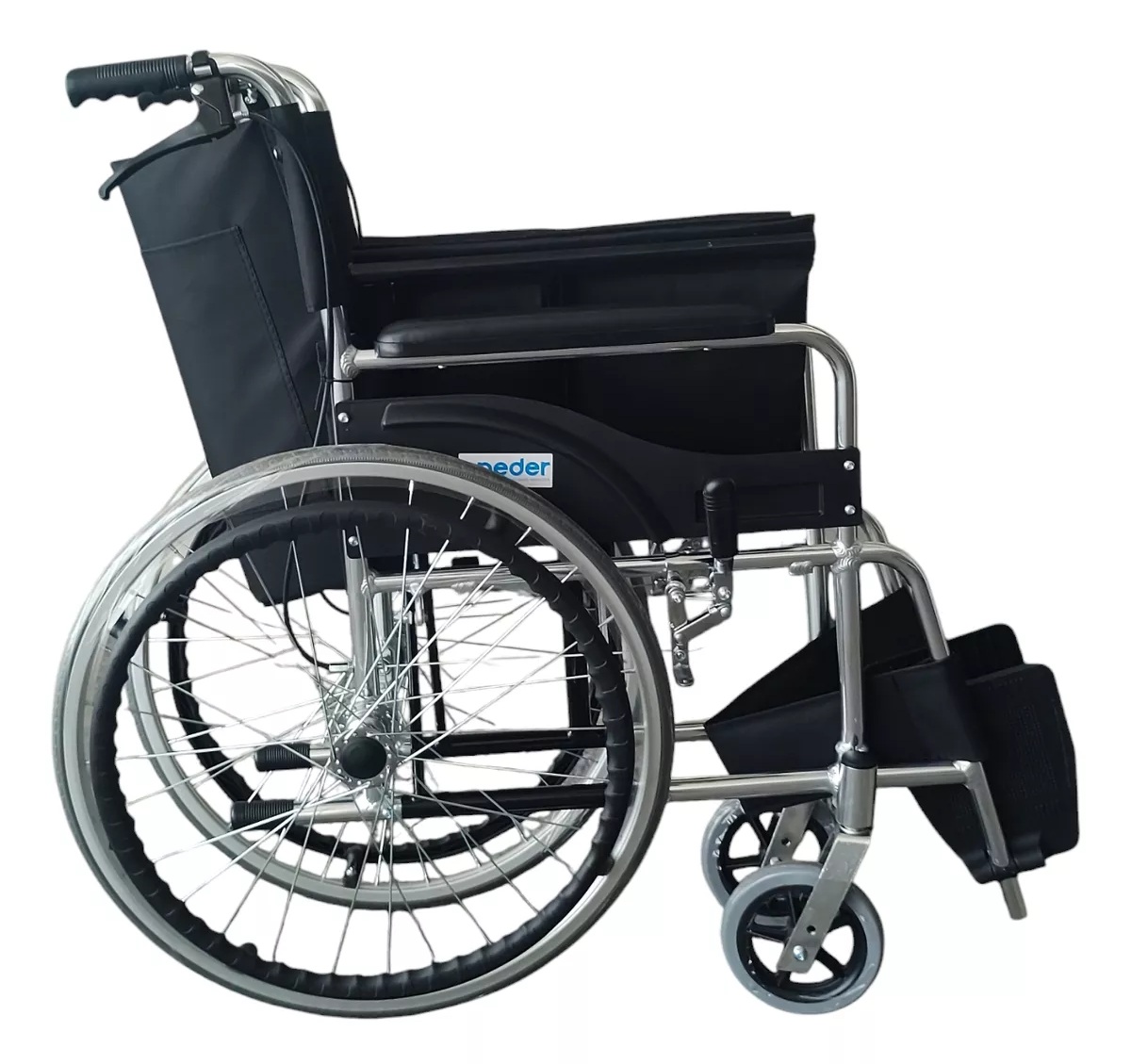 SILLA DE RUEDAS ALUMINIO LIVIANA PLEGABLE DOBLE FRENO ONEDER - 4