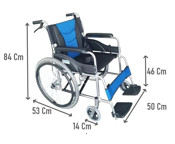 SILLA DE RUEDAS PLEAGABLE DOBLE FRENO Y CINTURÓN - CROMADA ONEDER - 2