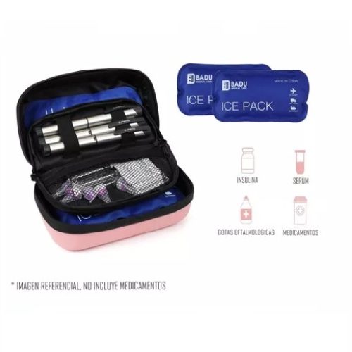 Bolso Estuche De Viaje Cooler Porta Insulina Diabéticos Oneder Rosado - 3