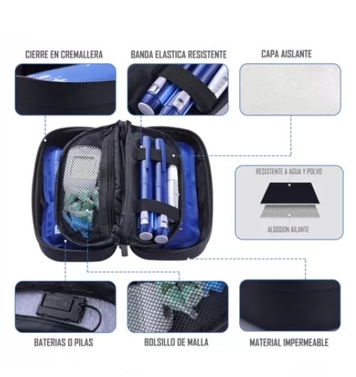 Bolso Estuche De Viaje Cooler Porta Insulina Diabéticos Oneder Negro - 4