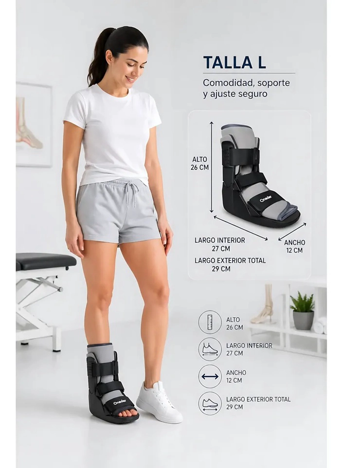 BOTA INMOVILIZADORA ORTOPEDICA CORTA LIVIANA TALLA L - 2