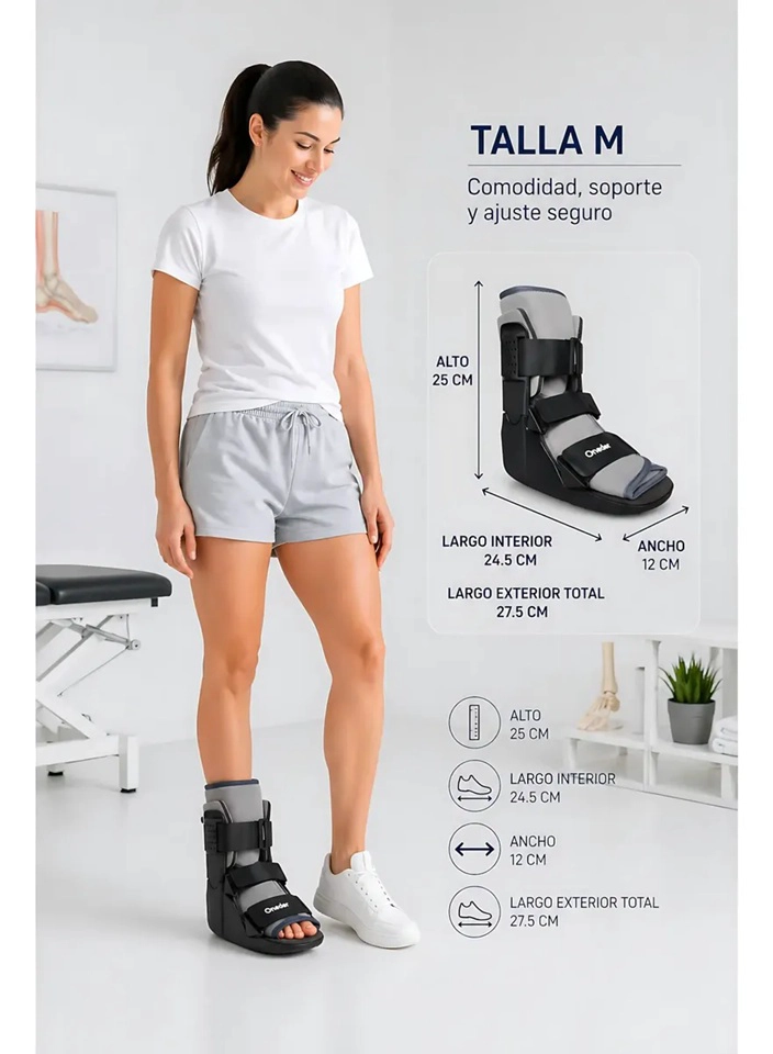 BOTA INMOVILIZADORA ORTOPEDICA CORTA PREMIUM LIVIANA TALLA M - 2