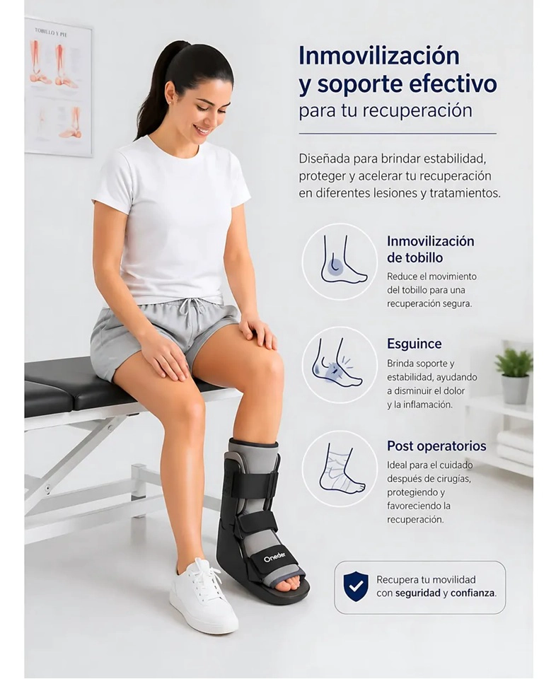 BOTA INMOVILIZADORA ORTOPEDICA CORTA PREMIUM LIVIANA TALLA M - 3