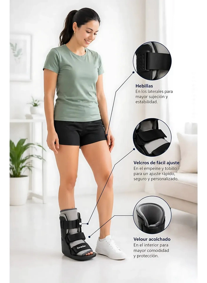 BOTA INMOVILIZADORA ORTOPEDICA CORTA PREMIUM LIVIANA TALLA M - 4