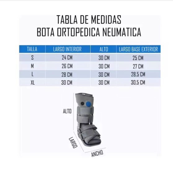 BOTA INMOVILIZADORA ORTOPEDICA LARGA VALVULA DE AIRE TALLA L - 2