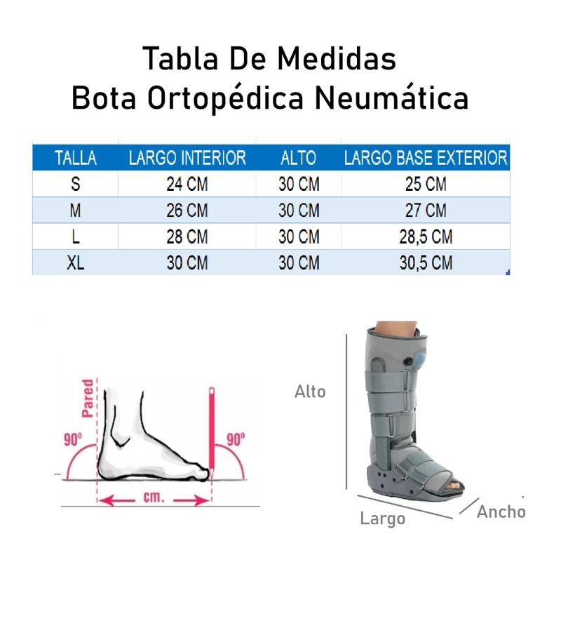 BOTA INMOVILIZADORA CORTA CON VALVULA DE AIRE ORTOPEDICA NEUMATICA ONEDER TALLA S - 2