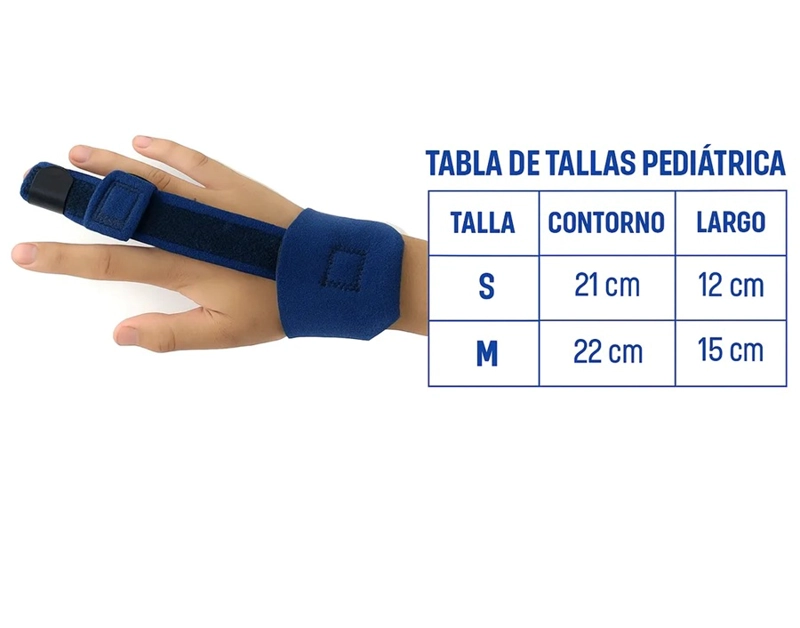 FERULA INMOVILIZADOR DEDO INDICE MEDIO ANULAR PEDIATRICO TALLA L - 2