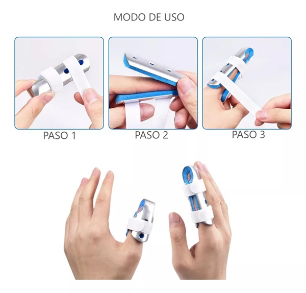 FERULA INMOVILIZADOR DE DEDO TIPO C CON VELCRO TALLA M - 4