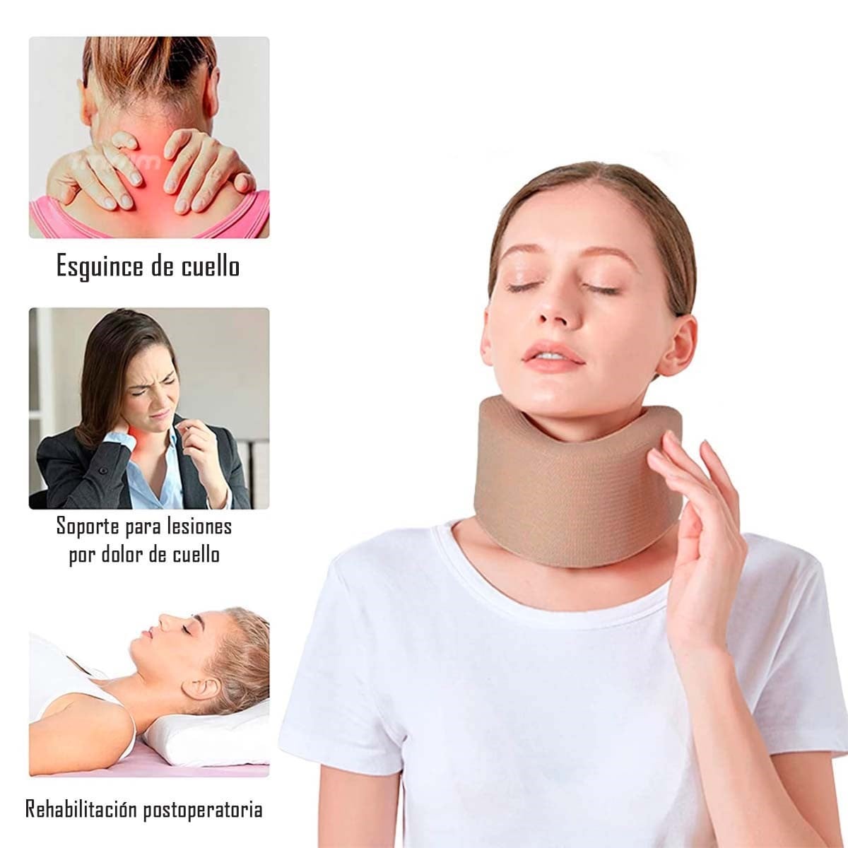 COLLAR CERVICAL CUELLO BLANDO ORTOPEDICO TALLA M BEIGE - 5