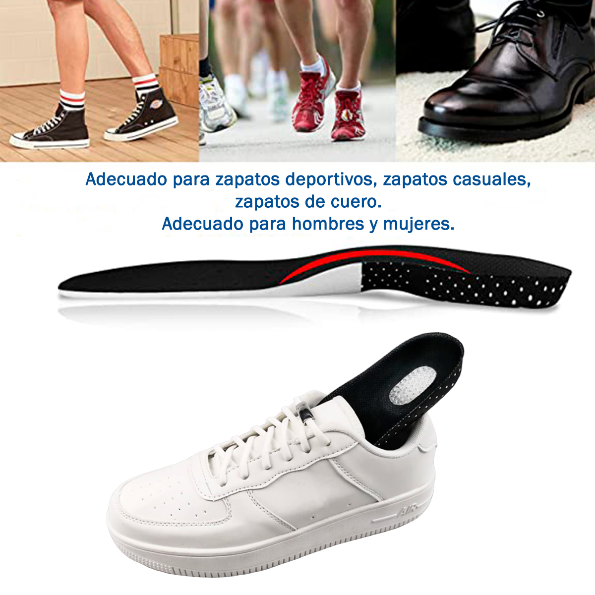 PLANTILLAS ORTOPÉDICAS AJUSTABLES DEPORTIVA FASCITIS TALLA 40 46 - 5