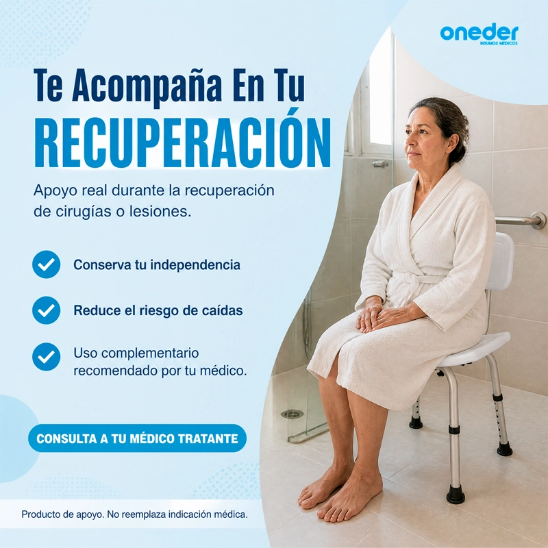 SILLA DE DUCHA PARA BAÑO ALTURA AJUSTABLE ALUMINIO ONEDER - 10
