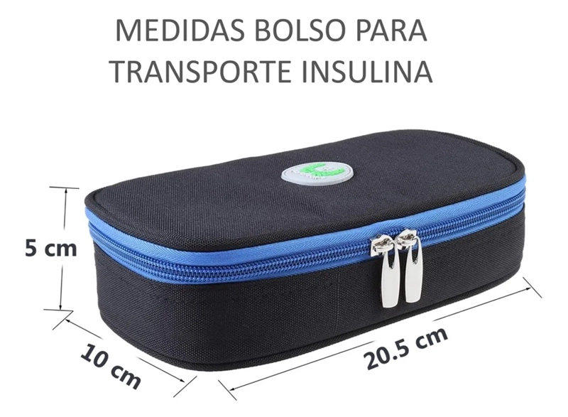 BOLSO PARA VIAJE ESTUCHE PORTA INSULINA PORTATIL MEDICAMENTO ONEDER NEGRO - 2