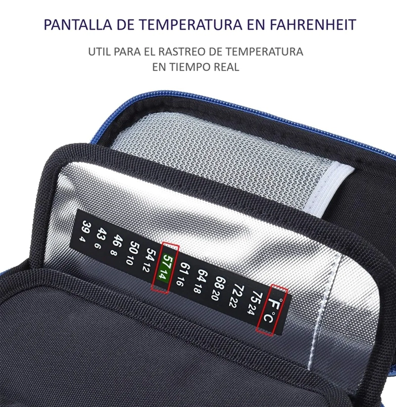 BOLSO PARA VIAJE ESTUCHE PORTA INSULINA PORTATIL MEDICAMENTO ONEDER NEGRO - 4