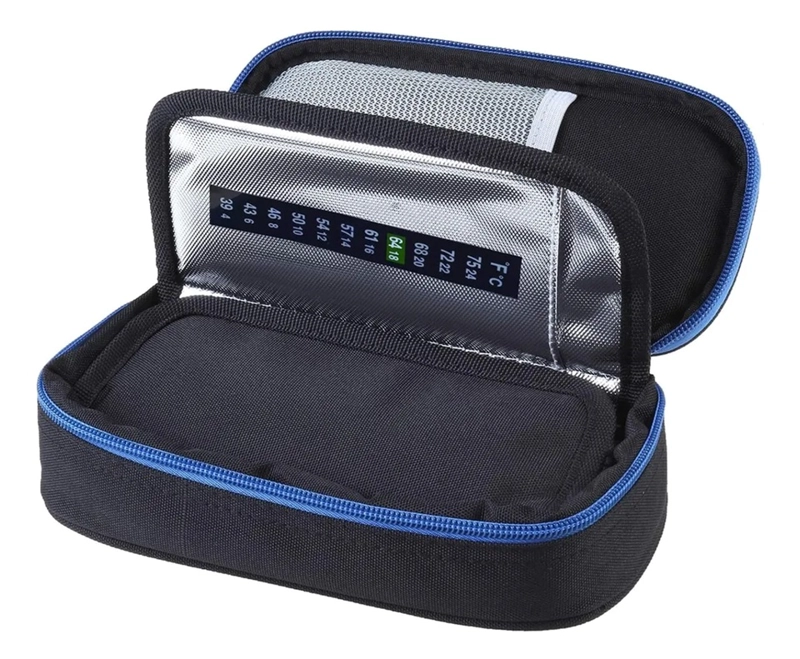 BOLSO PARA VIAJE ESTUCHE PORTA INSULINA PORTATIL MEDICAMENTO ONEDER NEGRO - 5