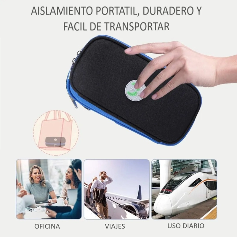 BOLSO PARA VIAJE ESTUCHE PORTA INSULINA PORTATIL MEDICAMENTO ONEDER NEGRO - 7