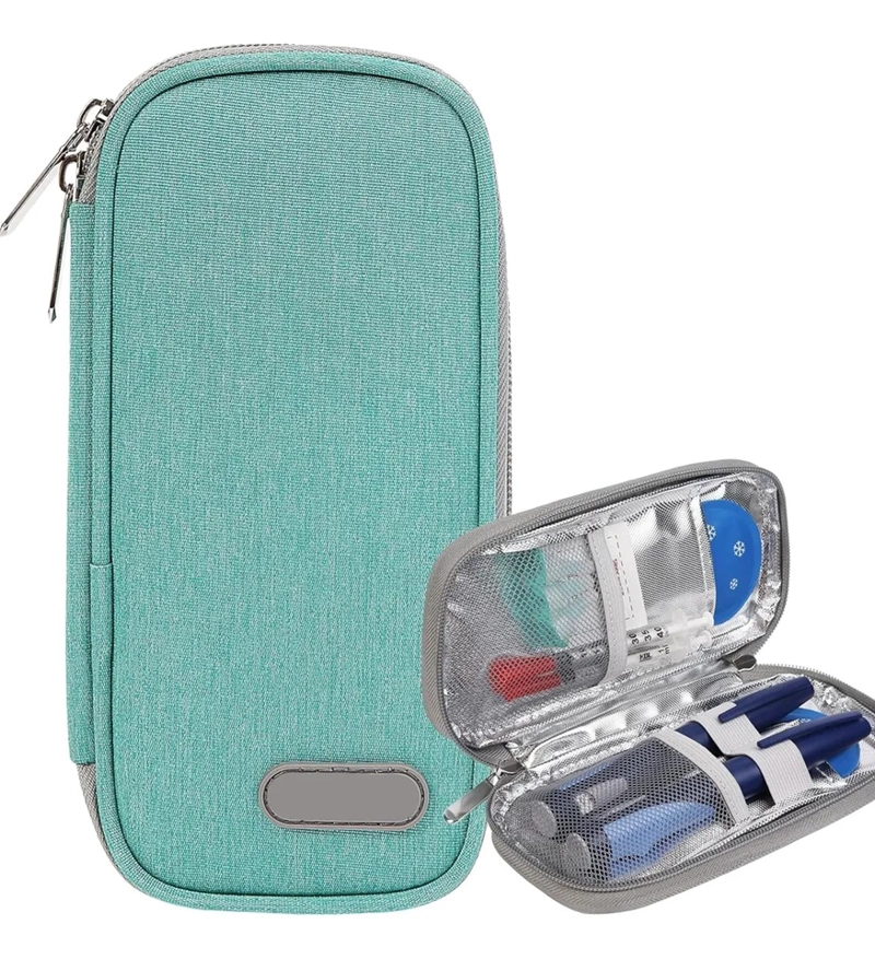 BOLSO PARA VIAJE ESTUCHE PORTA INSULINA PORTATIL MEDICAMENTO ONEDER VERDE - 1