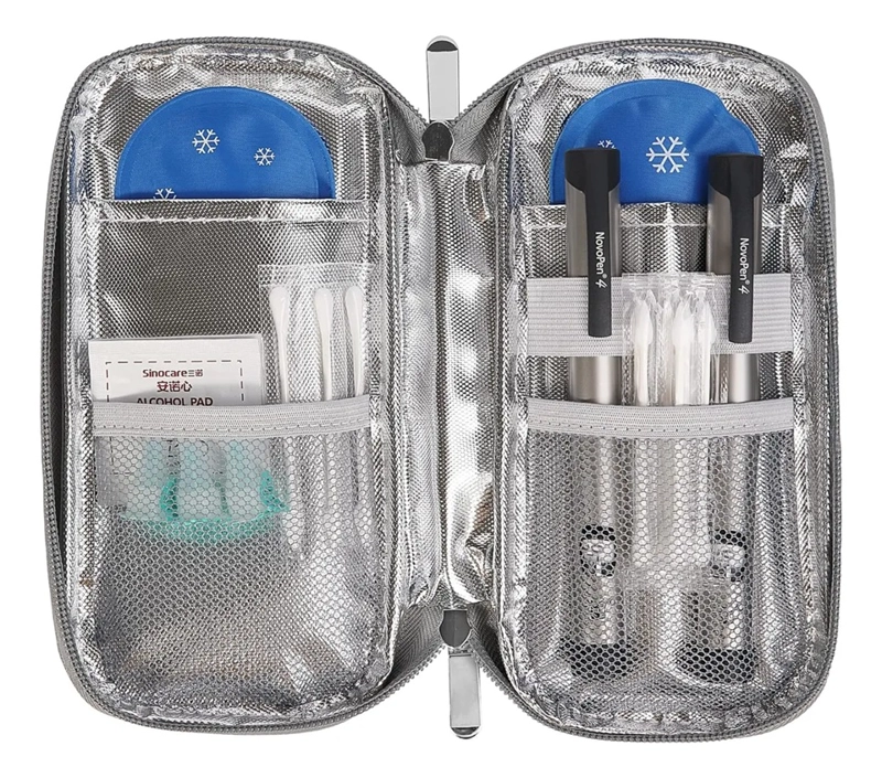 BOLSO PARA VIAJE ESTUCHE PORTA INSULINA PORTATIL MEDICAMENTO ONEDER VERDE - 4