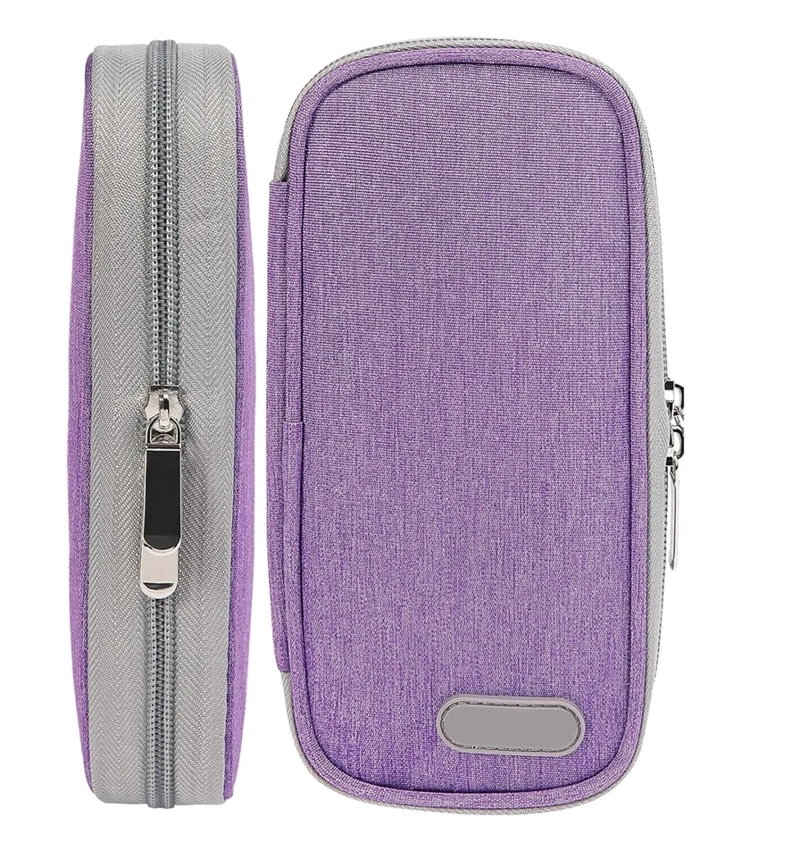 BOLSO PARA VIAJE ESTUCHE PORTA INSULINA PORTATIL MEDICAMENTO ONEDER MORADO - 1