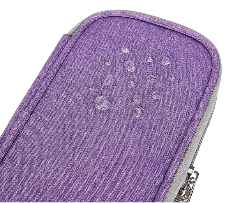 BOLSO PARA VIAJE ESTUCHE PORTA INSULINA PORTATIL MEDICAMENTO ONEDER MORADO - 3