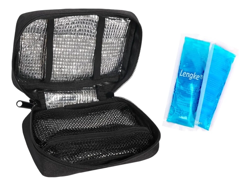 ENFRIADOR SPORT ESTUCHE DE VIAJE BOLSO COOLER MEDICAMENTOS NEGRO - 3