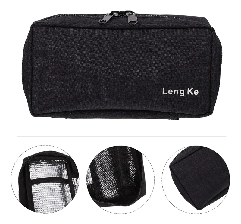 ENFRIADOR SPORT ESTUCHE DE VIAJE BOLSO COOLER MEDICAMENTOS NEGRO - 4