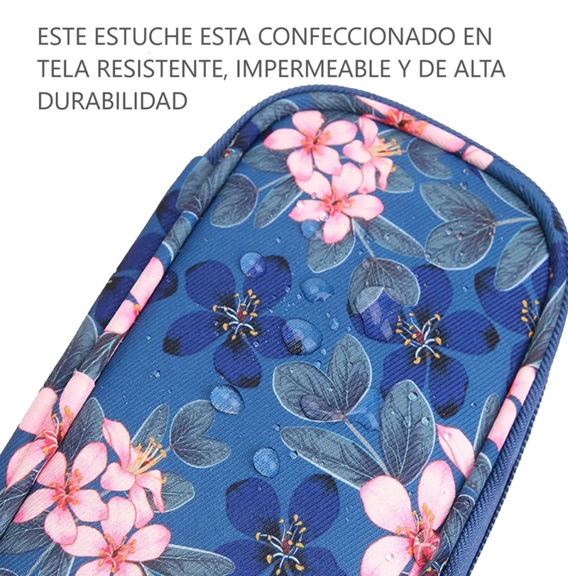 BOLSO ESTUCHE PORTATIL DE VIAJE INSULINA COOLER REFRIGERANTE ONEDER FLORES ROSADAS - 4
