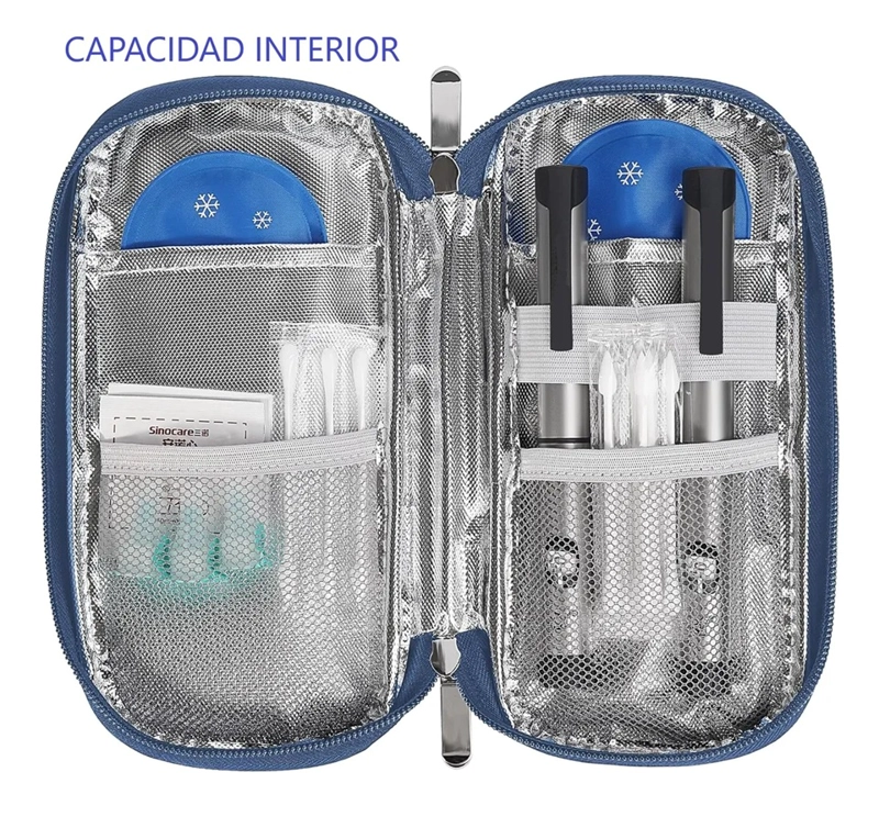 BOLSO ESTUCHE PORTATIL DE VIAJE INSULINA COOLER REFRIGERANTE ONEDER FLORES ROSADAS - 5