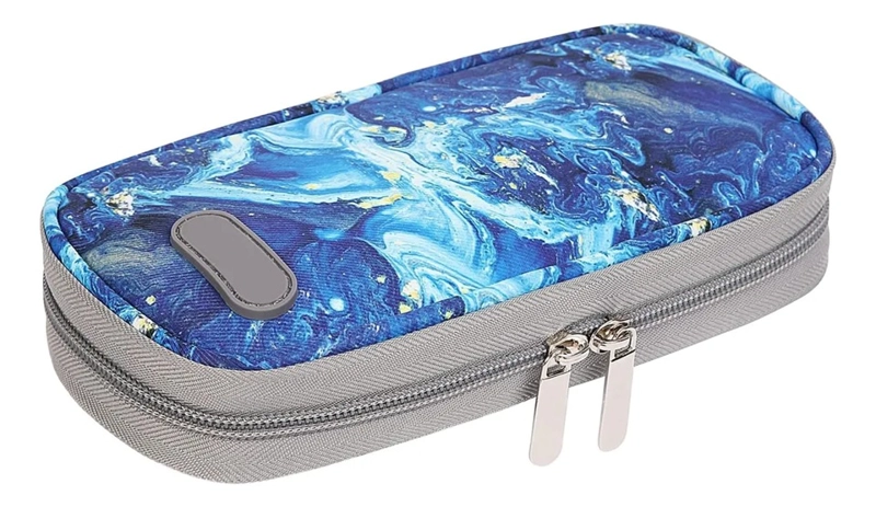 BOLSO ESTUCHE PORTATIL DE VIAJE INSULINA COOLER REFRIGERANTE ONEDER MARMOL AZUL - 1
