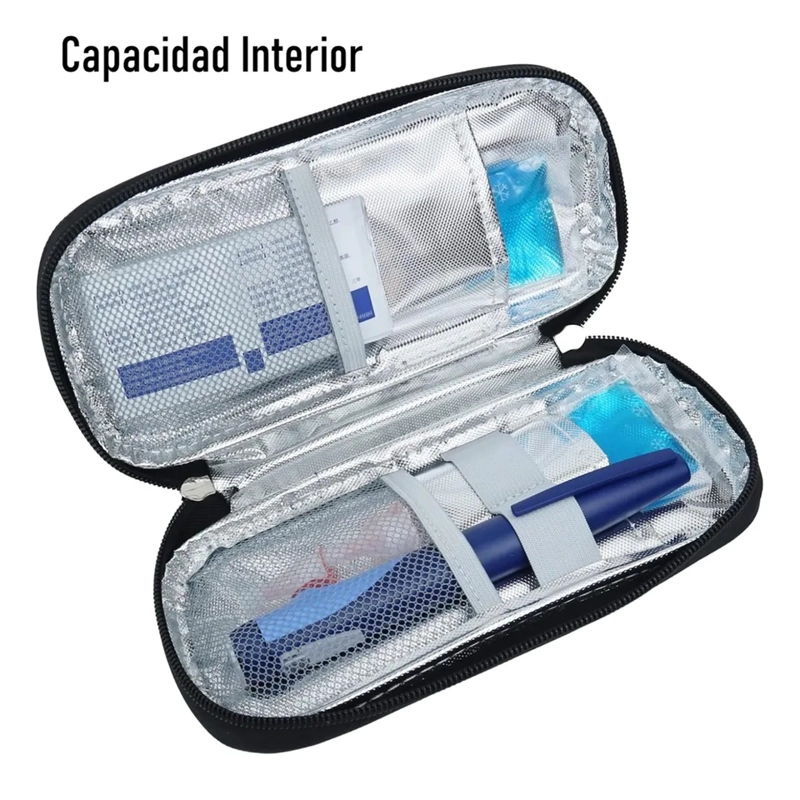 BOLSO ESTUCHE PORTATIL DE VIAJE INSULINA COOLER REFRIGERANTE ONEDER FLORES ROJAS - 3