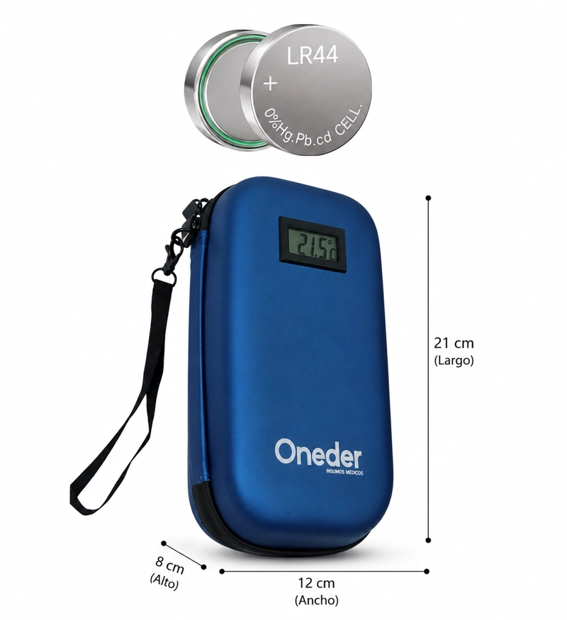 PACK ESTUCHE COOLER INSULINA AZUL DE VIAJE SEMANAL Y BOTELLA PASTILLERO ONEDE - 2
