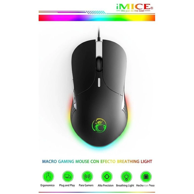 MOUSE IMICE GAMER X6 3200 DPI RETROILUMINADO - 2