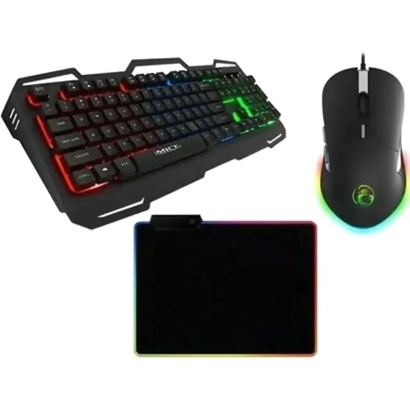 KIT GAMER IMICE TECLADO AK-400 + MOUSE X6 3200DPI+ PAD RGB S - 1