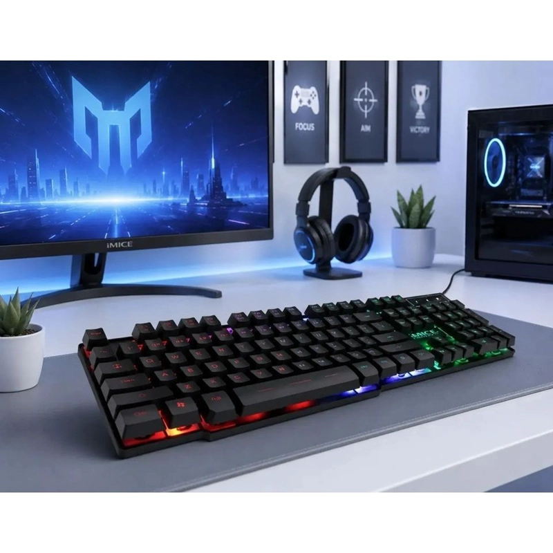 KIT GAMER IMICE TECLADO AK-400 + MOUSE X6 3200DPI+ PAD RGB S - 5