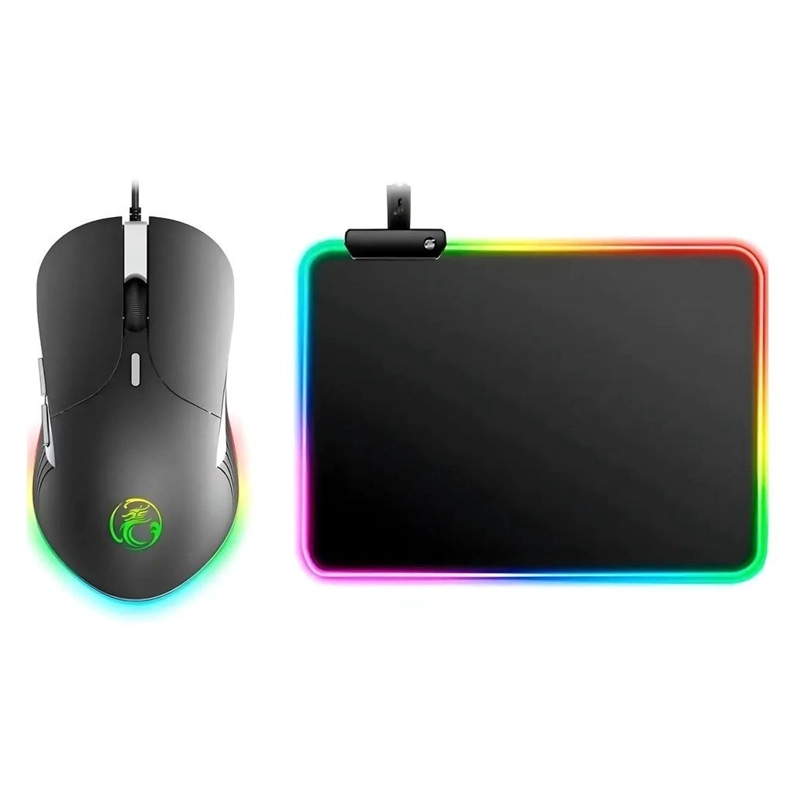 KIT GAMER IMICE MOUSE X6 3200 DPI + MOUSEPAD RGB 35X25 CM - 1
