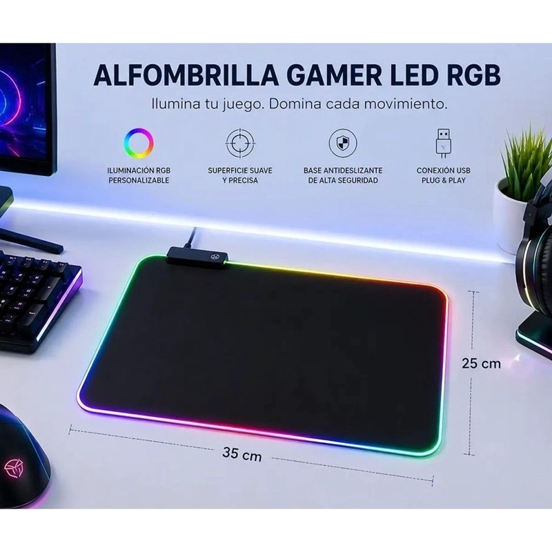 KIT GAMER IMICE MOUSE X6 3200 DPI + MOUSEPAD RGB 35X25 CM - 5