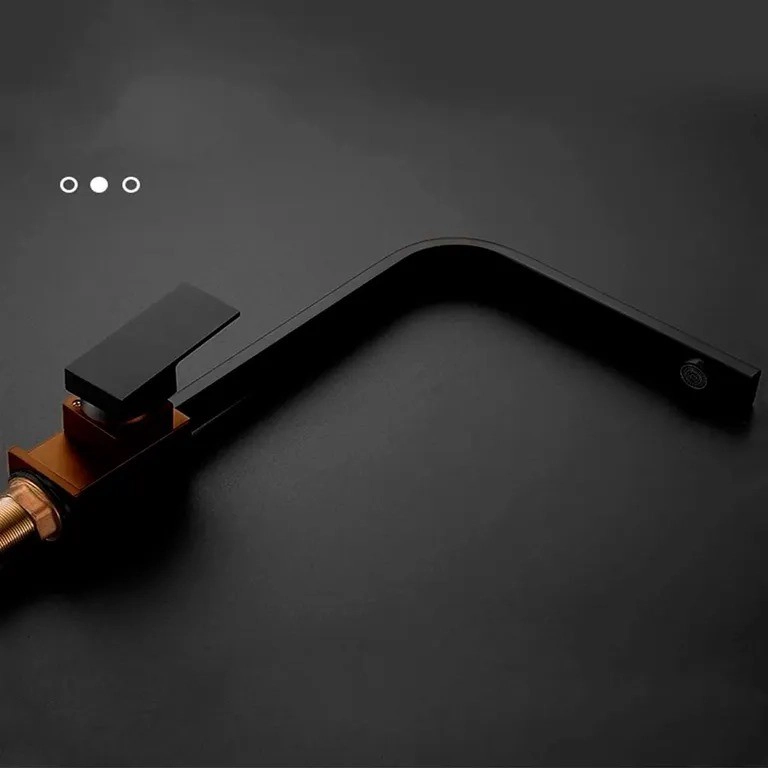 LLAVE GRIFERIA LAVAPLATOS CUADRADO CUELLO GIRATORIO TAP26 NEGRO MATTE - 6