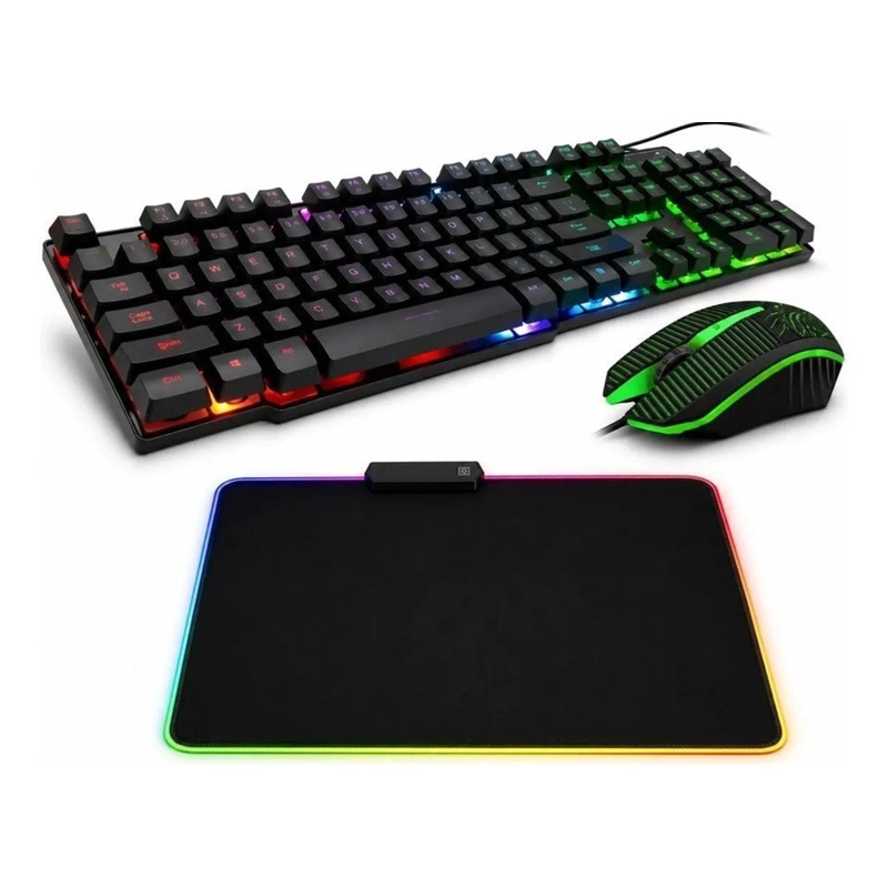 KIT GAMER IMICE KM-680 A TECLADO MOUSE +MOUSEPAD RGB S - 1
