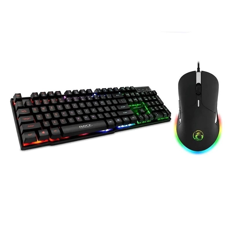 KIT GAMER IMICE TECLADO AK-600 + MOUSE X6 6400 DPI TECLADO NEGRO - 1