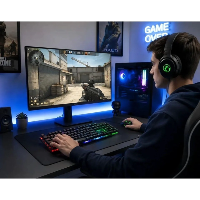 KIT GAMER IMICE TECLADO AK-600 + MOUSE X6 6400 DPI TECLADO NEGRO - 3