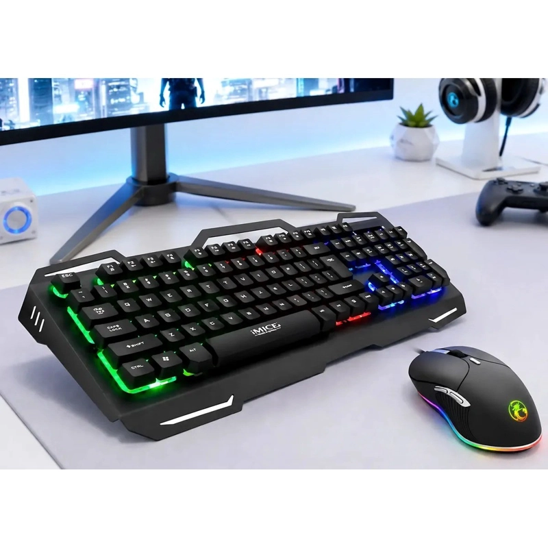 KIT TECLADO Y MOUSE GAMER IMICE AK-400 Y X6 RETROILUMINADO CON 3200 DPI - 7