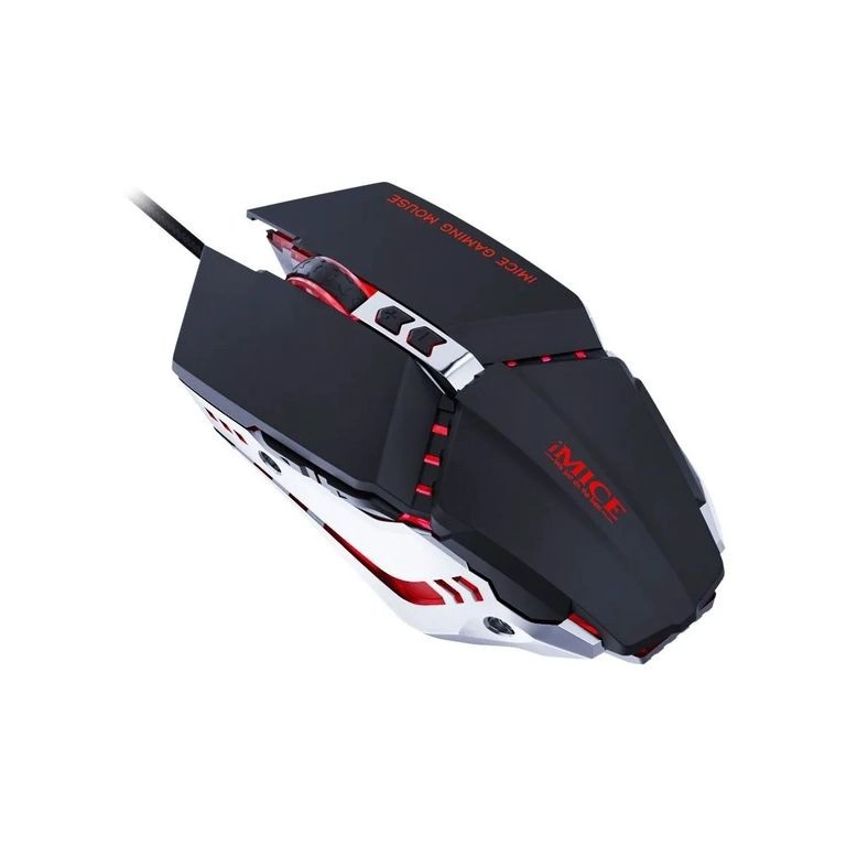 MOUSE GAMER RGB IMICE T80 3200 DPI ILUMINADO MAUS GAMER NEGRO - 1