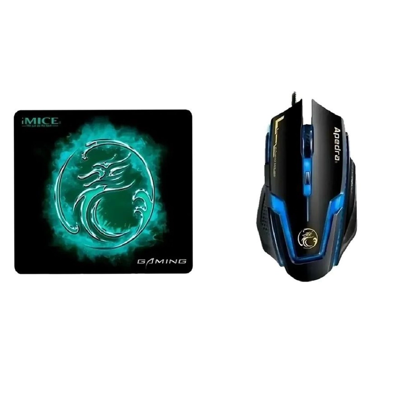PACK MOUSE OPTICO GAMER IMICE A9 + MOUSEPAD - 1