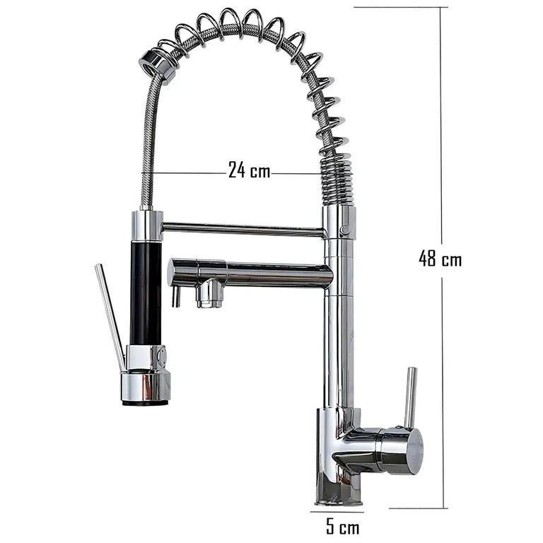LLAVE GRIFERIA LAVAPLATOS DOBLE CUELLO CISNE FLEXIBLE COCINA TAP01 PLATEADO - 2