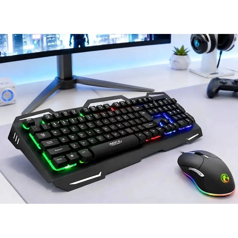 KIT GAMER IMICE TECLADO AK-400 + MOUSE IMICE X6 6400 DPI - 6