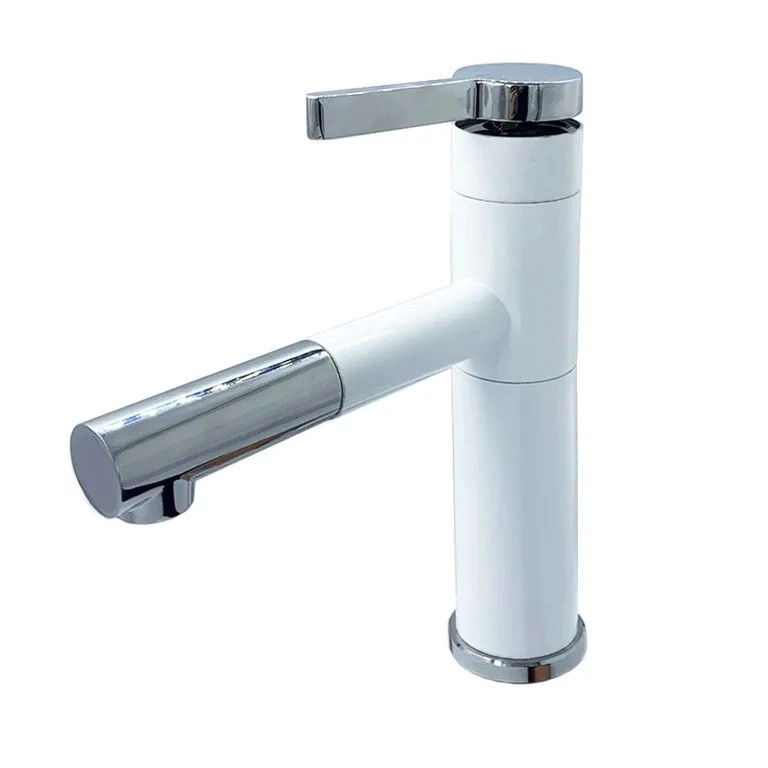 LLAVE GRIFERIA LAVAMANOS CON CUELLO EXTENSIBLE BLANCO TAP23 - 1