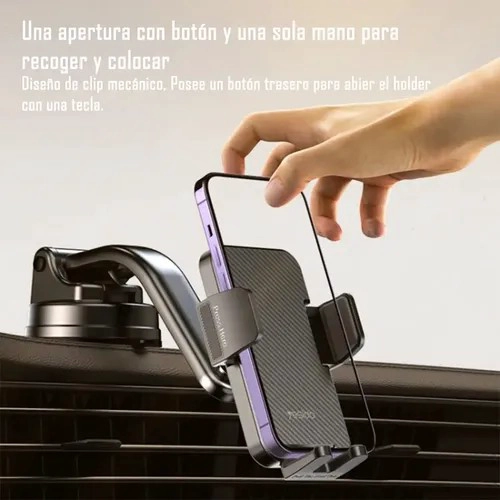 SOPORTE CELULAR AUTO CON VENTOSA YESIDO C172 PARA TABLERO 4.7 A 7.2 PULGADAS NEGRO - 3